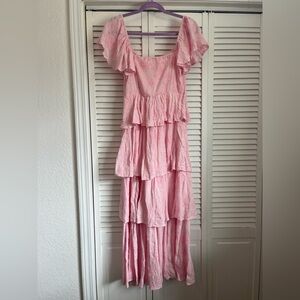 Aerie Pink Tiered Maxi Dress